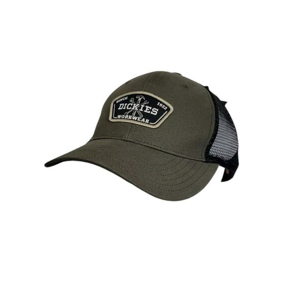 Dickies Workwear Olive Green Mesh Snap Back Baseball Hat Cap NWT - Picture 1 of 8